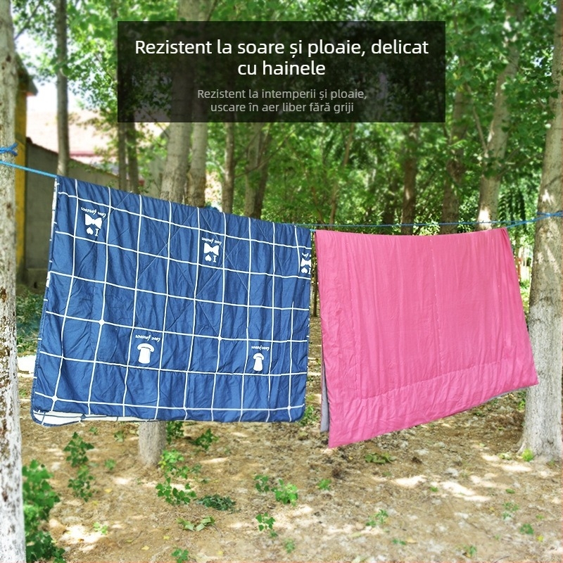Frânghie din nylon pentru uscarea hainelor, pentru interior și exterior – fără găuri