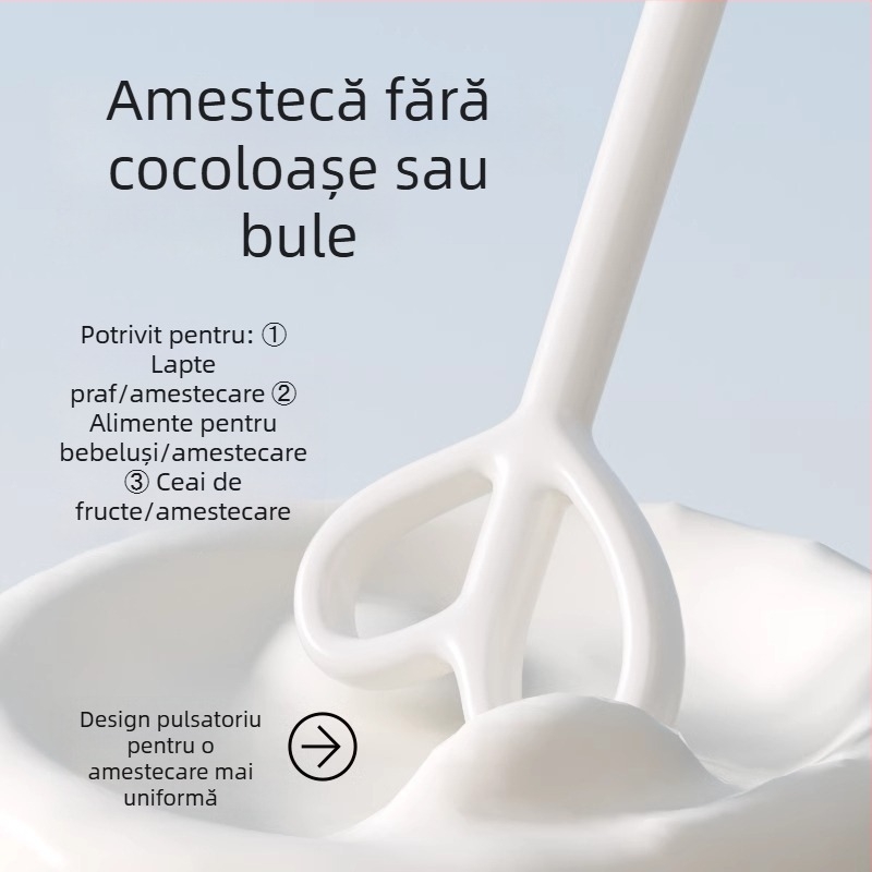 Amestecător electric pentru lapte praf de bebeluți, cu băț de amestecare fără cocoloașe