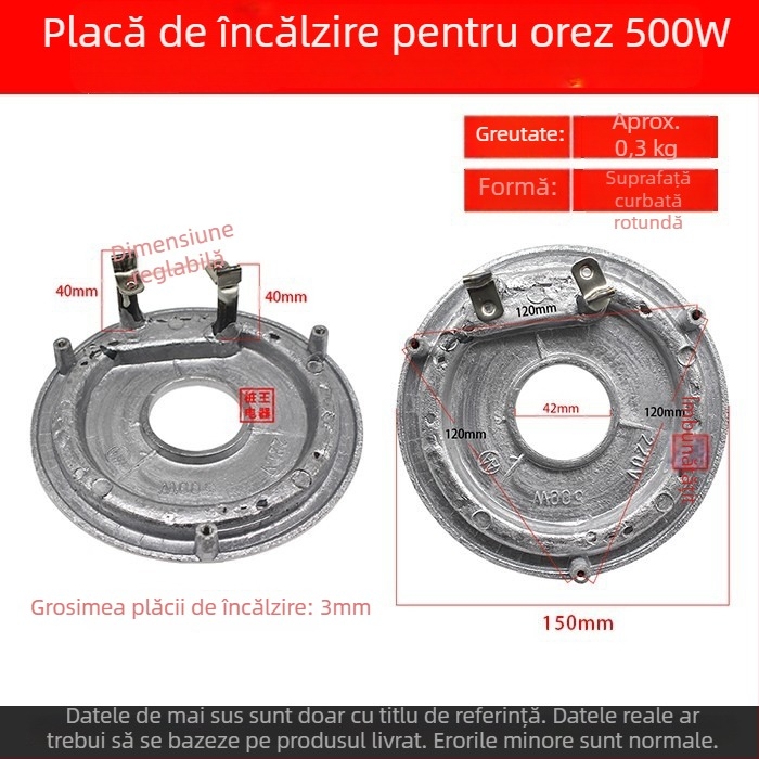 Placă de încălzire pentru oală de orez, placă electrică de încălzire, 500W–900W, îngroșată, cu mai multe specificații