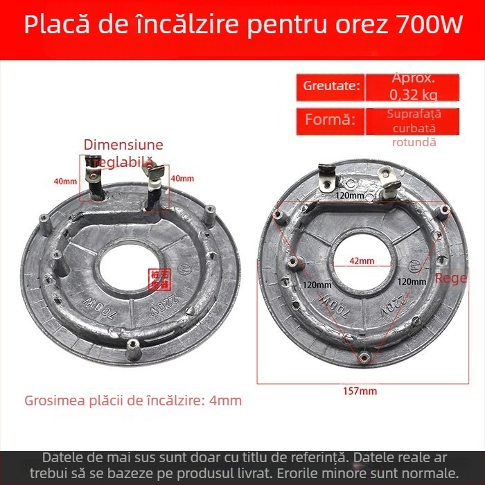 Placă de încălzire pentru oală de orez, placă electrică de încălzire, 500W–900W, îngroșată, cu mai multe specificații