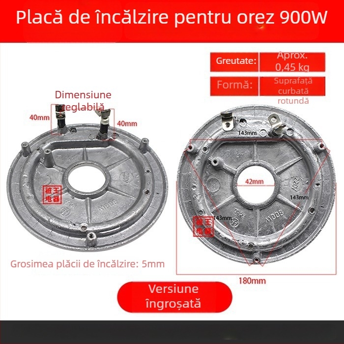 Placă de încălzire pentru oală de orez, placă electrică de încălzire, 500W–900W, îngroșată, cu mai multe specificații