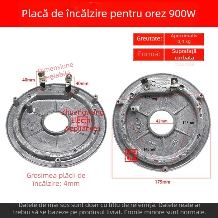 Placă de încălzire pentru oală de orez, placă electrică de încălzire, 500W–900W, îngroșată, cu mai multe specificații