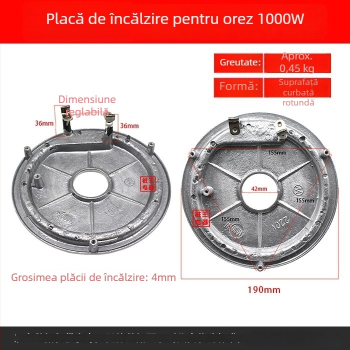 Placă de încălzire pentru oală de orez, placă electrică de încălzire, 500W–900W, îngroșată, cu mai multe specificații