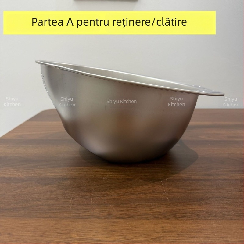 Coș de scurgere din oțel inoxidabil alimentar pentru spălarea orezului, fructelor și legumelor – sită de bucătărie