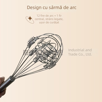 Tel de ouă manual din oțel inoxidabil cu arc, 12 inch – ustensilă de bucătărie pentru coacere