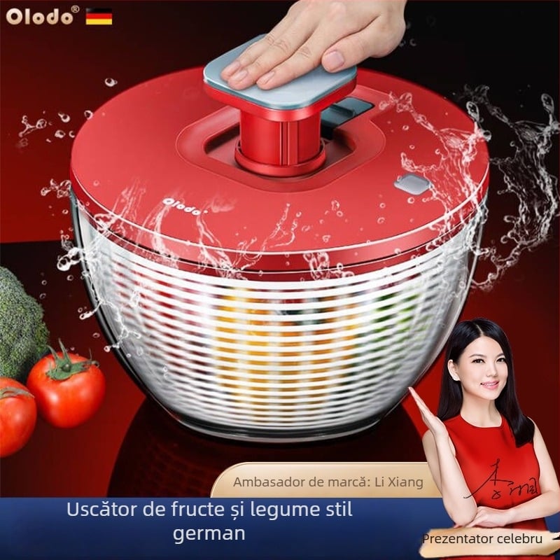 Spinner manual de salată cu coș de drenaj pentru legume și fructe
