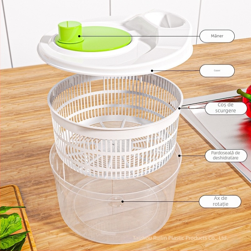 Coș de scurgere manual pentru salate și legume, ustensilă de bucătărie, structură întărită, 330 g