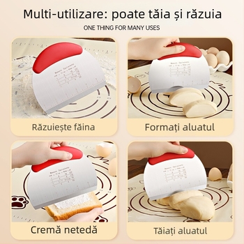 Set din oțel inoxidabil pentru coacere: spatulă pentru tort, cuțit pentru cremă și racletă pentru prăjituri și chifle la abur