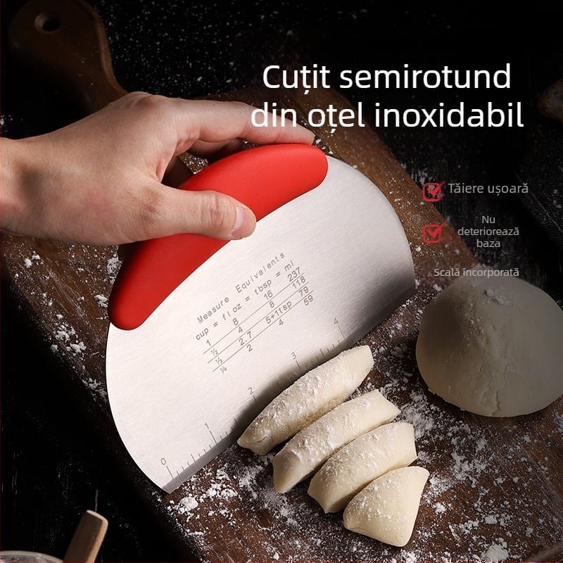 Set din oțel inoxidabil pentru coacere: spatulă pentru tort, cuțit pentru cremă și racletă pentru prăjituri și chifle la abur