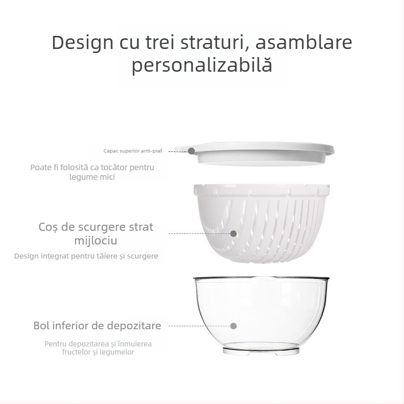 Dehidrator pentru legume și salate, coș de drenaj manual