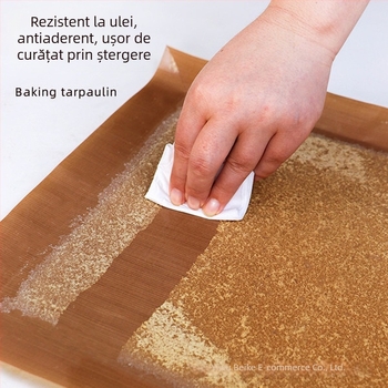Folie de copt reutilizabilă antiaderentă pentru cuptor, liner pentru tavă rezistent la temperaturi înalte, pentru biscuiți și bezea, pentru uz casnic și profesional.