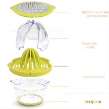 Storcător manual de lămâie mini, oțel inoxidabil 430 + PP, multifuncțional