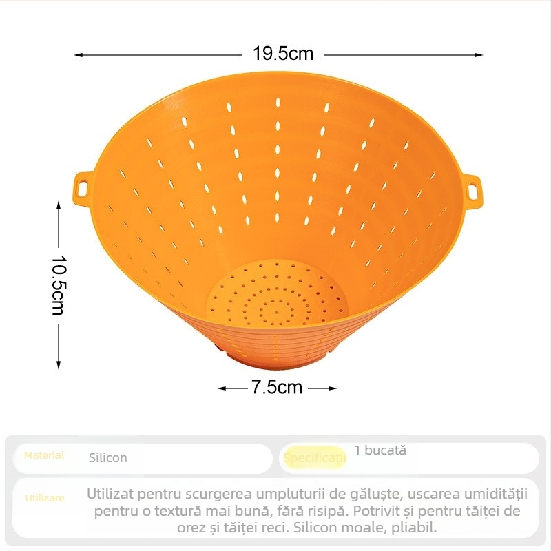 Coș din silicon pentru spălarea legumelor și a salatelor, cu drenaj