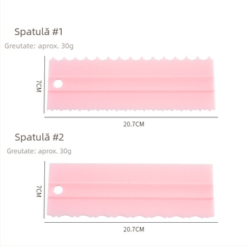 Spatulă cu două fețe pentru glazură de tort, set de 4 piese cu lame zimțate pentru cofetărie casnică