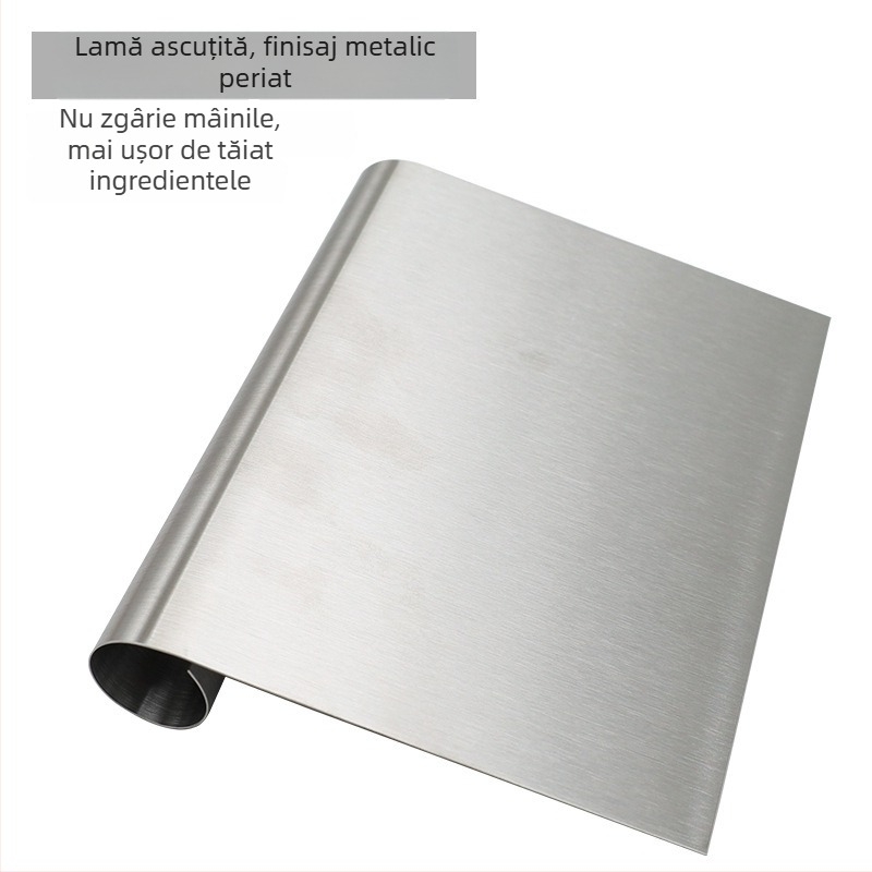Spatulă din oțel inoxidabil cu scară de măsurare pentru aluat, spatulă pentru tăiței din orez, ștergător manual de ulei și tăietor unilateral pentru chifle