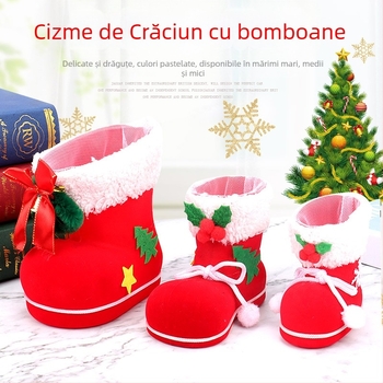 Botosei decorativi de Crăciun pentru cadouri, botosei pufoați pentru copii cu sacoțe pentru bomboane și șosete, vânzare en gros