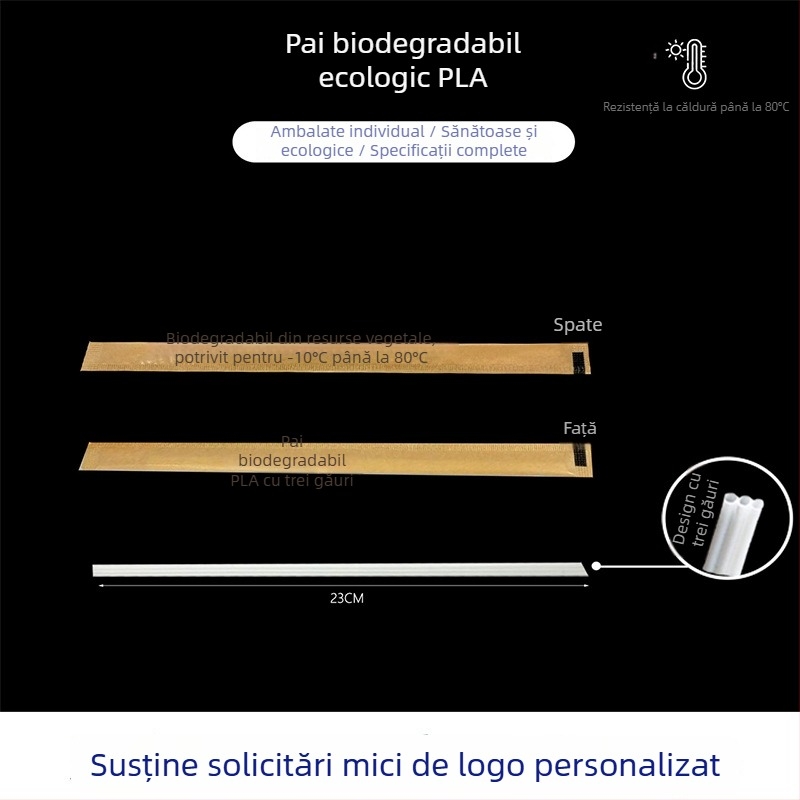 Paie de unică folosință cu trei găuri pentru ceai, cafea și ceai cu lapte