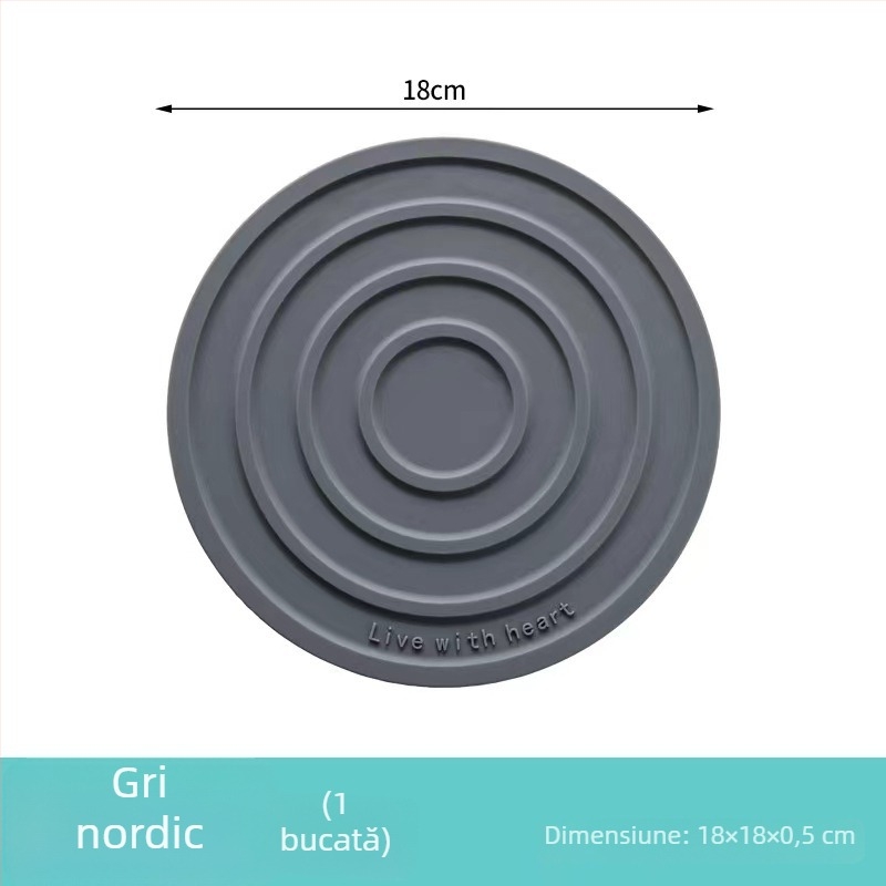 Covoraș din silicon rezistent la temperaturi înalte pentru oale, suport gros pentru vase și farfurii, protecție împotriva arsurilor, covoraș circular pentru masă, design modern minimalist