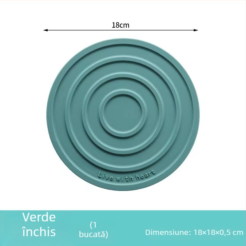 Covoraș din silicon rezistent la temperaturi înalte pentru oale, suport gros pentru vase și farfurii, protecție împotriva arsurilor, covoraș circular pentru masă, design modern minimalist