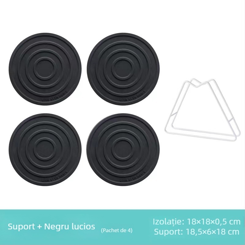 Covoraș din silicon rezistent la temperaturi înalte pentru oale, suport gros pentru vase și farfurii, protecție împotriva arsurilor, covoraș circular pentru masă, design modern minimalist