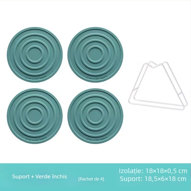 Covoraș din silicon rezistent la temperaturi înalte pentru oale, suport gros pentru vase și farfurii, protecție împotriva arsurilor, covoraș circular pentru masă, design modern minimalist