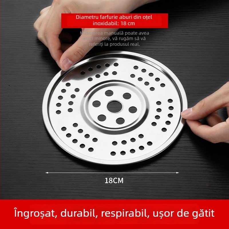 Tavă și grilă din oțel inoxidabil pentru abur, compatibile cu oale și wokuri