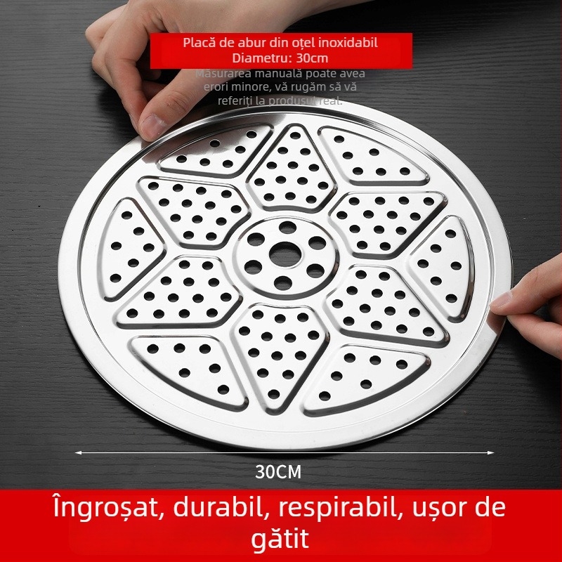Tavă și grilă din oțel inoxidabil pentru abur, compatibile cu oale și wokuri