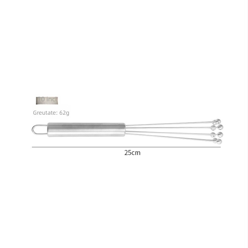 Tel de ouă din oțel inoxidabil cu bile metalice, manual, calitate alimentară, pentru bucătărie