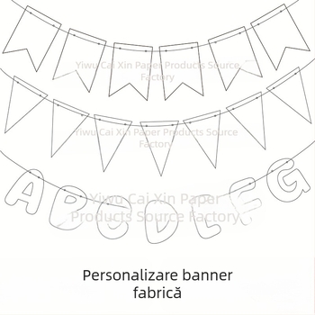 Happy Birthday bannere triunghiulare – stegulețe de hârtie pentru petrecere, culoare personalizabilă
