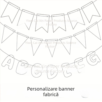 Happy Birthday bannere triunghiulare – stegulețe de hârtie pentru petrecere, culoare personalizabilă