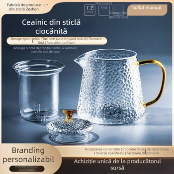 Ceainic din sticlă borosilicată cu filtru, pentru plită electrică ceramică, sticlă rezistentă la căldură, pentru ceai Pu'er