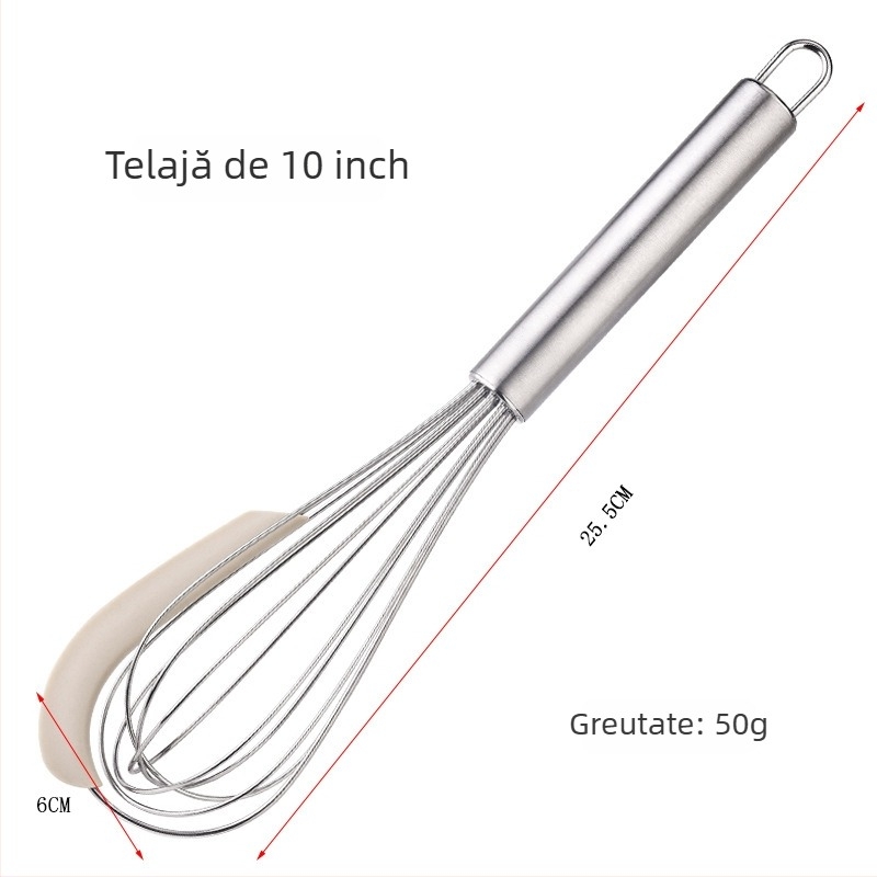 Bețișor de amestecat ouă manual, mini tel de bucătărie din oțel inoxidabil 430 pentru creme și prăjituri
