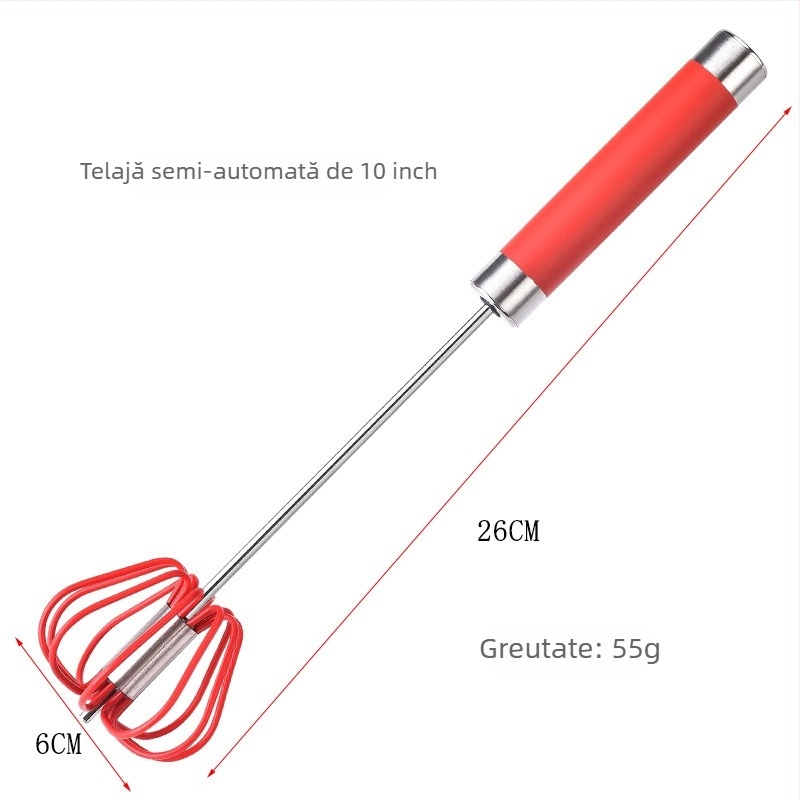 Bețișor de amestecat ouă manual, mini tel de bucătărie din oțel inoxidabil 430 pentru creme și prăjituri