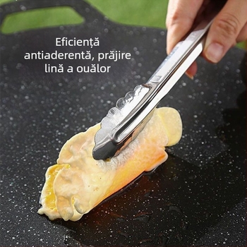 Placă de grătar în aer liber pentru aragaz cu casetă, vas grill, plăcuță din piatră Maifan pentru uz casnic, plăcă Teppanyaki din fier, tigaie pentru inducție