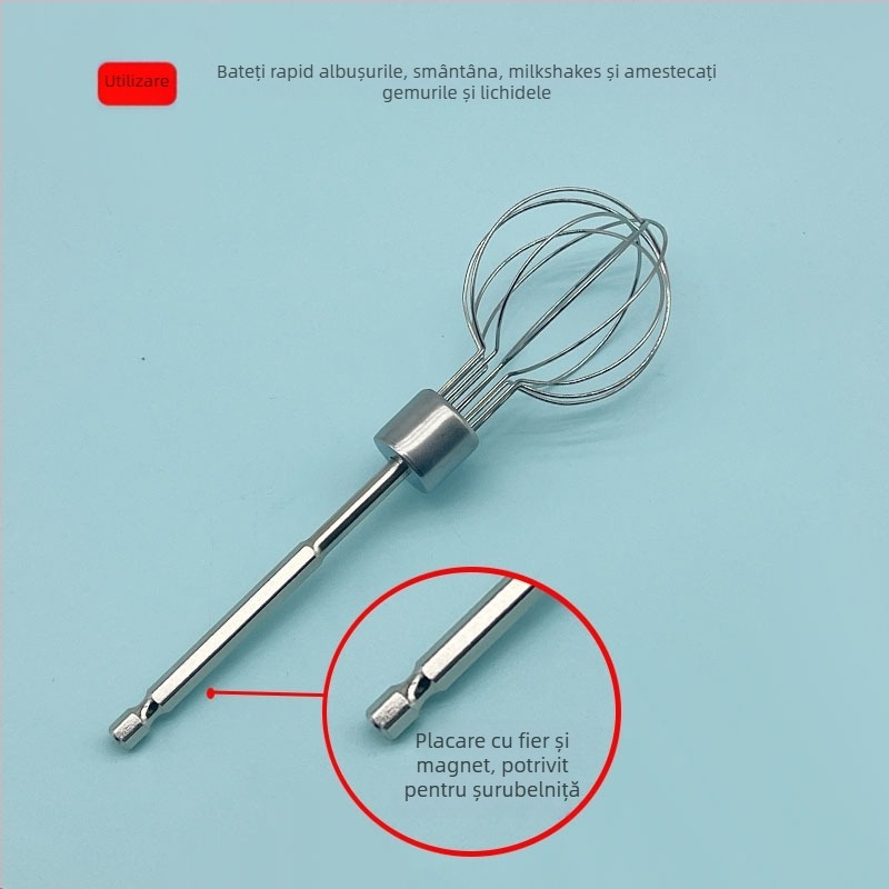Atașament magnetic pentru amestecare la bormașină, tel cu 12 fire pentru ouă și frișcă, uz casnic