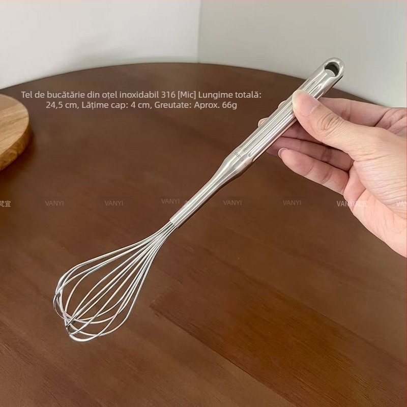 Bețișor de ouă din oțel inoxidabil 316, manual, pentru uz casnic, mini mixer pentru cremă