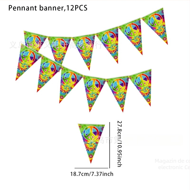 Banner PE cu steaguri triunghiulare pentru decor de carnaval mexican