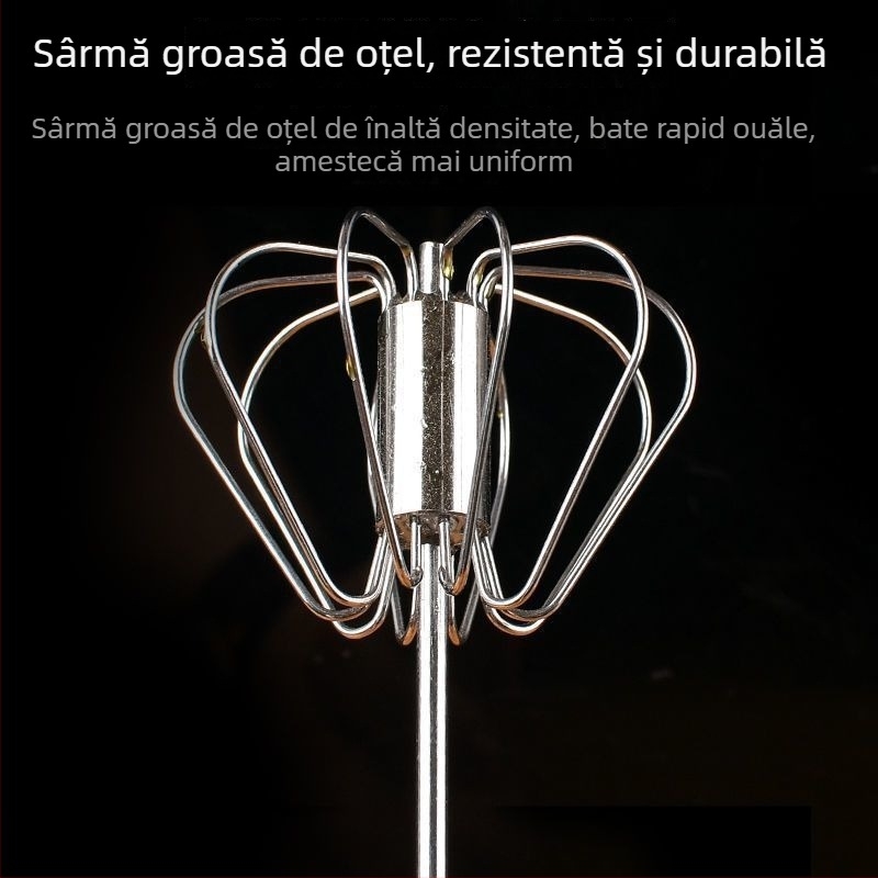 Mixator manual pentru frișcă și albușuri de ou, din oțel inoxidabil