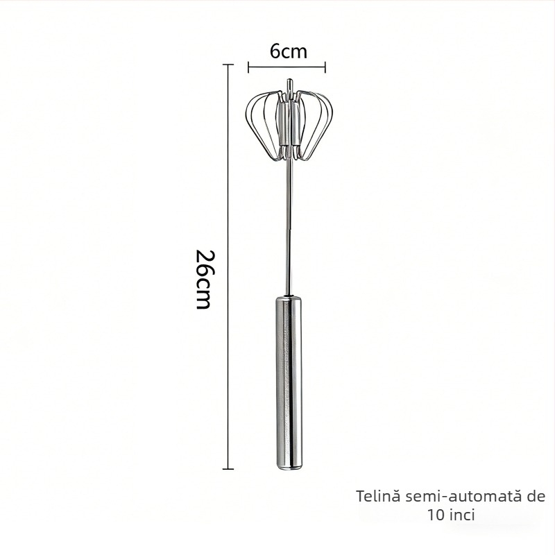 Mixator manual pentru frișcă și albușuri de ou, din oțel inoxidabil