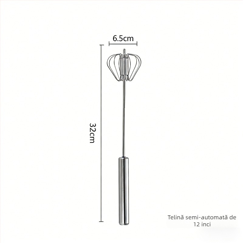 Mixator manual pentru frișcă și albușuri de ou, din oțel inoxidabil