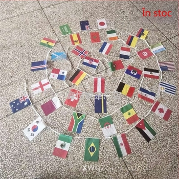 Lanț de steaguri pentru Cupa Mondială 2026, dimensiuni 14×21 cm, 42 steaguri naționale