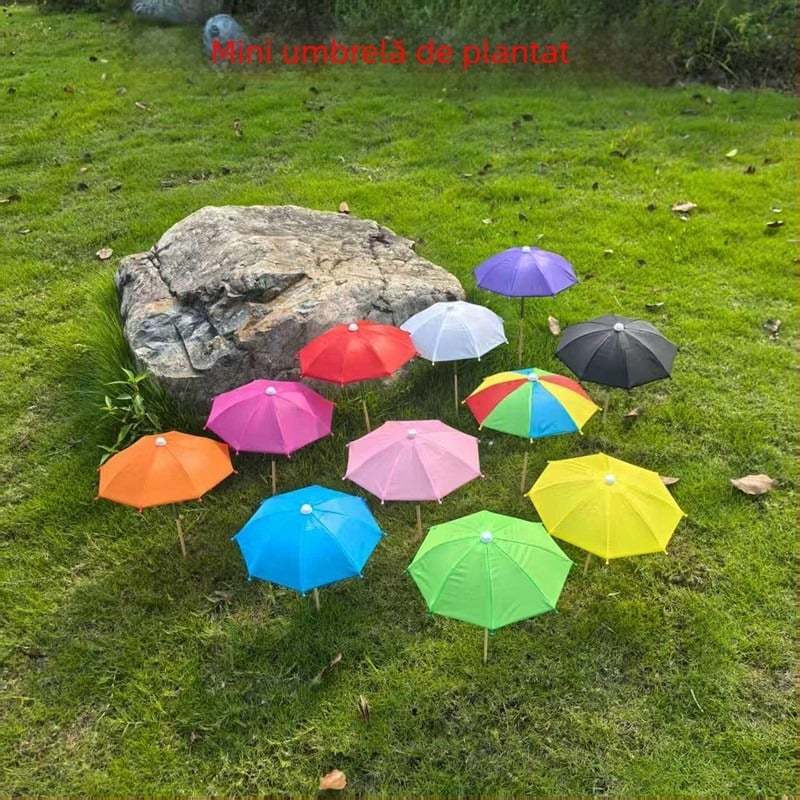 Mini umbrelă de umbrire pentru suculente, protecție UV, decorativ pentru expoziții și păpuși