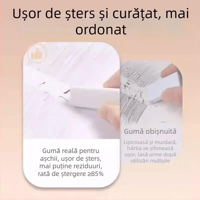 Gumă triunghiulară colorată pentru școala primară, 2B, mare pentru copii