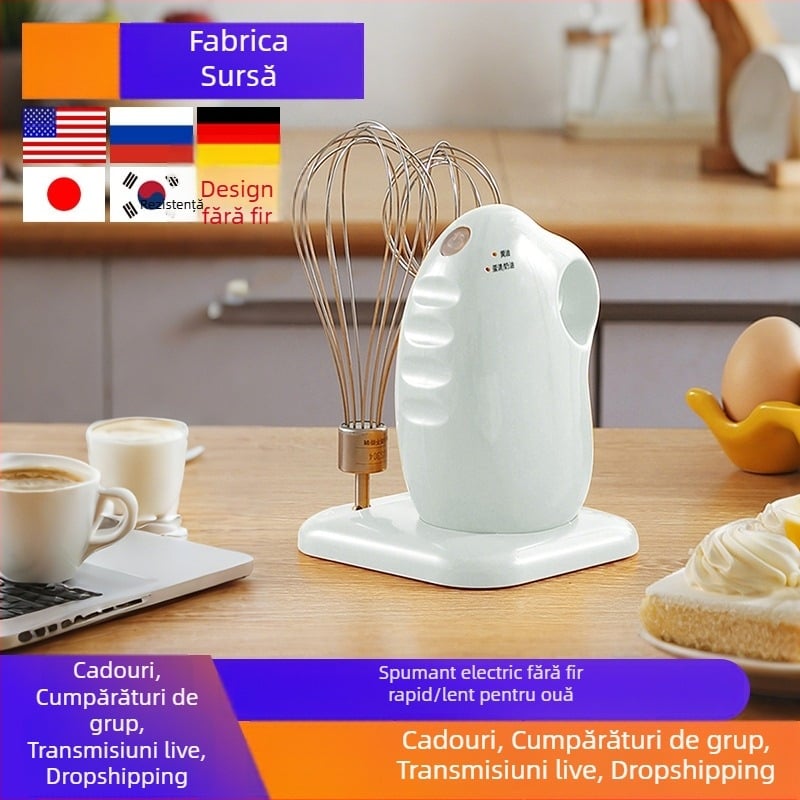 Bețișor electric de mână pentru uz casnic, mini mixer pentru ouă și smântână, tel de amestecare pentru prăjituri