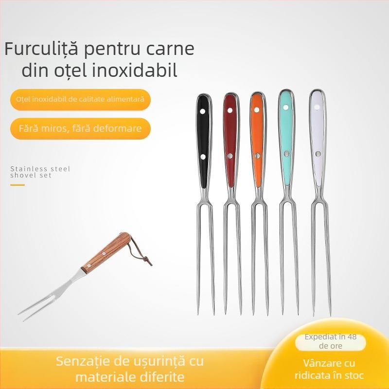 Furculiță pentru grătar din oțel inoxidabil, furculiță mare pentru uz casnic, pentru gătit în aer liber, diverse dimensiuni