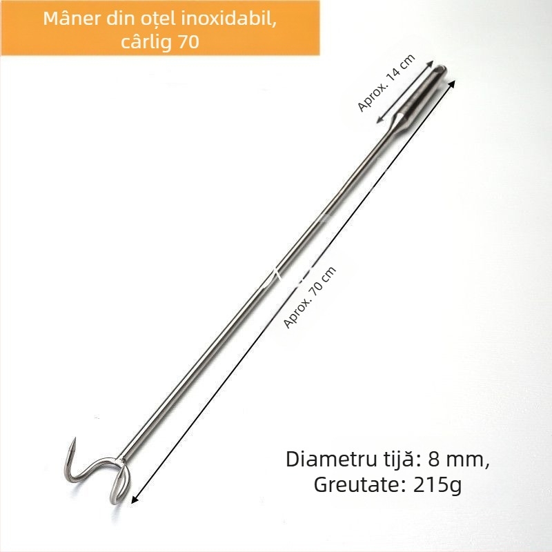Cârlig din oțel inoxidabil cu mâner lung pentru grătar