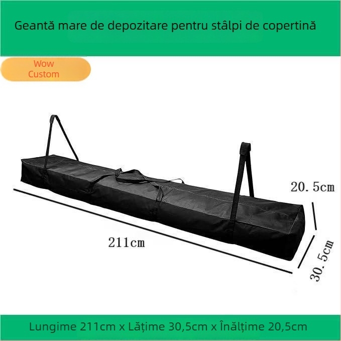 Geantă de depozitare outdoor, mare, din pânză Oxford, pentru stâlp de cort, umbrelă și suport pentru undițe