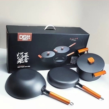 City Lady Set cadou bucătărie – Întoarcerea Regelui, set de 3 vase din fontă, fără strat, antiaderent