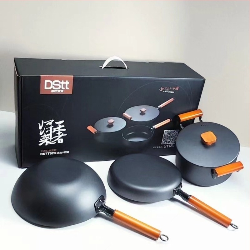 City Lady Set cadou bucătărie – Întoarcerea Regelui, set de 3 vase din fontă, fără strat, antiaderent