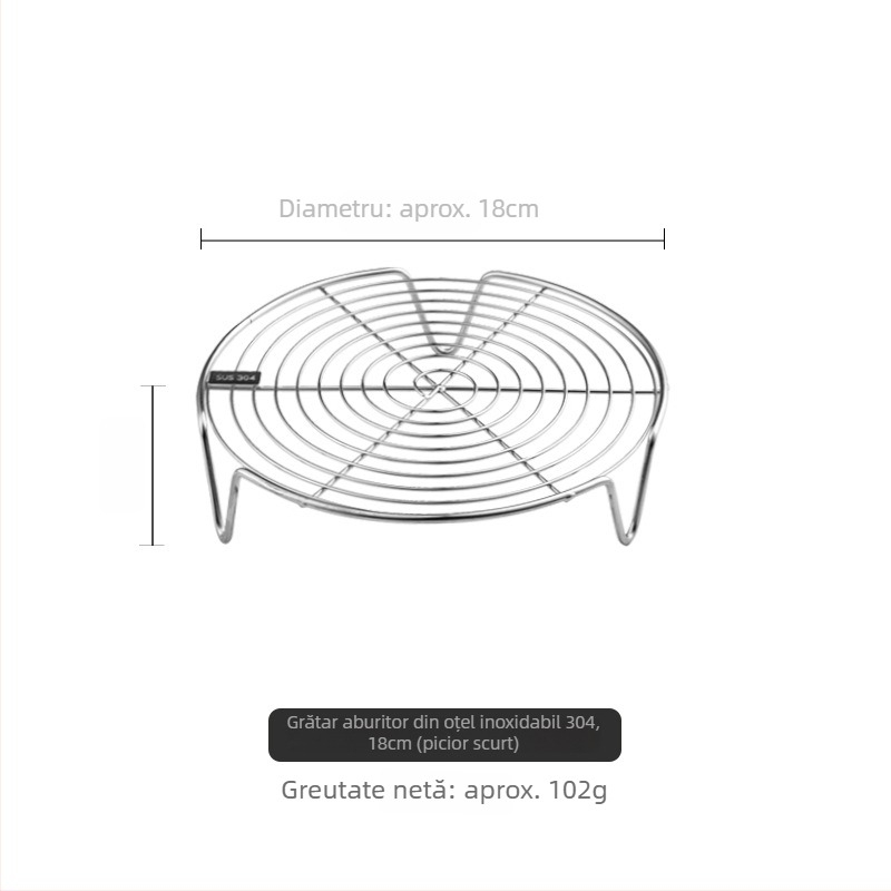 Tavă de abur din oțel inoxidabil 304, grilă pentru aburi și suport pentru gătit la abur – accesoriu de bucătărie multifuncțional